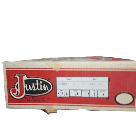 New Vintage Justin Made In USA Exotic Lizard Cowboy Boots Size 5A Style M3420 - Picture 13 of 15